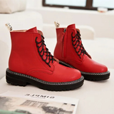 Women's Real Leather Lace Up Ankle Boots - Black - 2 / Fur - 45 B - Leather - image 22
