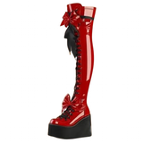Women's Butterfly Bow Over the Knee Boots - Red - Boots - 46 B - PU Patent Leather - image 26