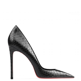 Women's Red Sole Snake Print Stilettos - Black - 1 / 12cm Stiletto - 46 B - PU Suede Leather - image 7