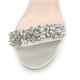 Women's Rhinestone Bridal Stilettos - Champagne - Evening Shoe - 15 B - Silk - image 17