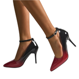 Women's Gradient Color High Stilettos - Red - Gradient Stilettos - PU Patent Leather - image 15