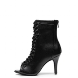 Women's Latin Lace Up Dance Boots - Black - Cuban Heel 7.5cm - 10 B - PU Leather - image 11