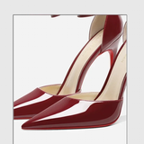 Women's Patent Leather High Heel Stilettos - Wine Red - 1 / 12cm Heel - 45 B - Genuine Patent Leather - image 5