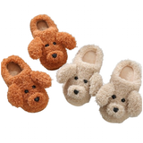 Women's Fluffy Warm Cartoon Dog Slippers - Ivory - 1 - Dog Slip-Ons - XXL - Plush - image 1