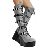 Women's Colorful Custom Platform Boots - Gray - LGZ3739 / Boots - 14 B - PU Leather - image 25