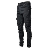 Men's Slim Fit Skinny Denim Jeans - Black - Skinny Jeans - 4XL - Polyester Denim - image 4