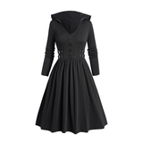 Women's Dark Gothic Hooded Dress - Black - Hooded Dress - XXL - Polyester - image 11