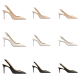 Women's Elegant Luxury Slingback Pumps - Beige - 1 / 10cm Stiletto - 43 B - PU Leather - image 31
