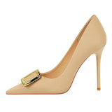 Funki Buys | Shoes | Women's Square Buckle Pointed Toe Pumps