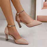 Women's Gold Silver Rose Glitter Shoes - Gold - Formal Sandals - 40 B - PU Leather - image 21