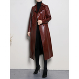 Women's Aligator Print Faux Leather Coat - Alligator Pattern - Black - 7XL - PU leather - image 39