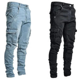 Men's Slim Fit Skinny Denim Jeans - Black - Skinny Jeans - 4XL - Polyester Denim - image 3