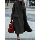Women's Long Woolen Loose Overcoat - Black - Ladies Coat - XXL - Wool Blend - image 26