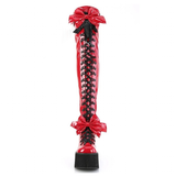 Women's Butterfly Bow Over the Knee Boots - Black - Boots - 46 B - PU Patent Leather - image 19
