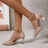 Women's Gold Silver Rose Glitter Shoes - Gold - Formal Sandals - 40 B - PU Leather - image 27