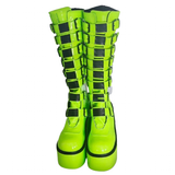 Women's Metal Buckle Platform Y2K Wedge - Green - Buckle Platforms - 46 B - PU Leather - image 31