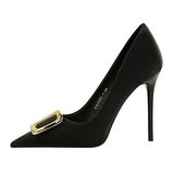 Funki Buys | Shoes | Women's Square Buckle Pointed Toe Pumps