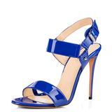Women's Sexy Leather High Heels Stilettos - Blue - Stilettos - 46 B - PU Leather - image 11