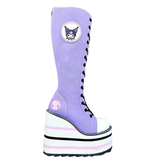 Women's Platform Canvas Wedge Sneakers - Black/White - Platform Sneakers - 46 B - Canvas - image 2