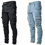 Men's Slim Fit Skinny Denim Jeans - Black - Skinny Jeans - 4XL - Polyester Denim - image 1