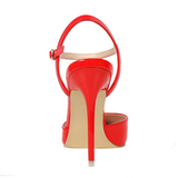 Women's Shiny Patent High Heel Slingback - Blue - Strappy Stilettos - 9 B - PU Leather - image 21