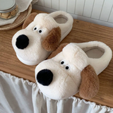 Women's Sweet Cartoon Dog Plush Slipper - Khaki - Dog Slippers - L - Plush - image 21