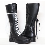 Men's Deluxe Leather High Lace Up Boots - Black - 1 - Style Boot - 46 B - Genuine Leather - image 1