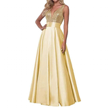 Women's Custom Satin Evening Dress - Salmon - Satin Dress - Satin - image 3
