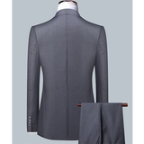Men's High Quality 3 Pcs Formal Dress Suit - Grey - 1 / 3 Pcs Suit - M (EUR XXS) - Polyester - image 7