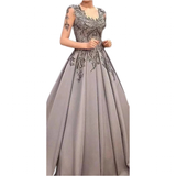 Women's Luxury Custom Ball Gown - Grey - Ball Gown - 20W - Satin - image 1