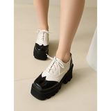Women's British Walker Chunky Platforms - Black/Beige - Platform Chunky Shoes - 43 B - PU Patent Leather - image 7