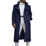 Men's Smart Double Breasted Dress Coat - Navy Blue - Jacket - 5XL - Polyester - image 17