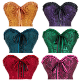Women's Pretty Overbust Corset Bustier - Black - 819 / Front Clip / Corset - 7XL - Polyester - image 46