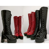 Women's Motorcycle Chunky Platform Boots - Black - 1 /  Boots - 43 B - PU Leather - image 8
