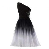 Women's Gradient Chiffon Cocktail Dress - Black/White - Dress - 26W - Polyester/Chiffon - image 4