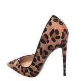 Women's Leopard Print High Heel Stilettos - Beige - 1 / 12cm Heel - 43 B - PU Suede Leather - image 3