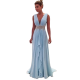 Women's Elegant Long Evening Gowns - Blue - Ball Gown - 24W - Chiffon/Sequin - image 8