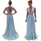 Women's Elegant Long Evening Gowns - Blue - Ball Gown - 24W - Chiffon/Sequin - image 6