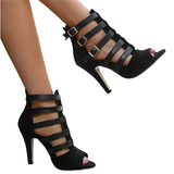 Women's Spike Heel Gladiator Sandals - Blue - Buckle Sandals - 12 B - PU Leather - image 3