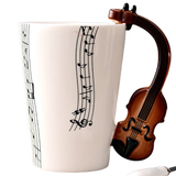 Funki Buys | Mugs | Guitar Handle Mug Hand-Painte... - Black - A / Electric Guitar / Upright Notes / 220ml / Glass - image 37