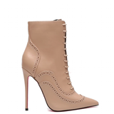 Women's Lace Up Pointy Ankle Boots - Black - Stiletto Boots - 43 B - PU Leather - image 9