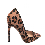 Women's Leopard Print High Heel Stilettos - Beige - 1 / 12cm Heel - 43 B - PU Suede Leather - image 8
