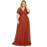 Women's Plus Size Long Evening Dress - Burnt Orange - Dress - 26 - Polyester Chiffon - image 18