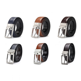 Men's Luxury Leather Belt Reversible Buckle - Yellow/Brown/Black - 1 / Men's Belt - 130cm - Genuine Leather - image 27