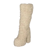 Women's Knee-High Fuzzy Platform Boots - Cream - Fuzzy Boots - 42 B - Faux Fur/PU Leather - image 45