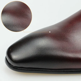Men's Genuine Leather Pointed Toe Shoes - Wine Red - Dress Shoes - 50 B - Genuine Leather - image 18