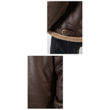Men's Faux Leather Fleece Bomber Jacket - Black - Men's Jacket - 6XL - Genuine Leather - image 30