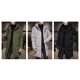 Men's Thick Mid-Length Winter Parkas - Army Green - Parka - 8XL - Cotton - image 14