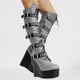 Women's Colorful Custom Platform Boots - Burgundy - LGZ3739 / Boots - 14 B - PU Leather - image 8