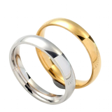 Unisex Titanium Gold Silver Rainbow Rings - Gold - 4mm Ring - 13 - Stainless Steel - image 2